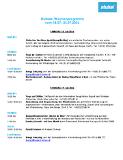 Wochenprogramm Deutsch (Kommende Woche)