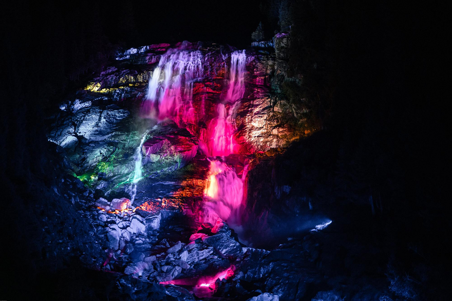 Beleuchtung Wasserfall